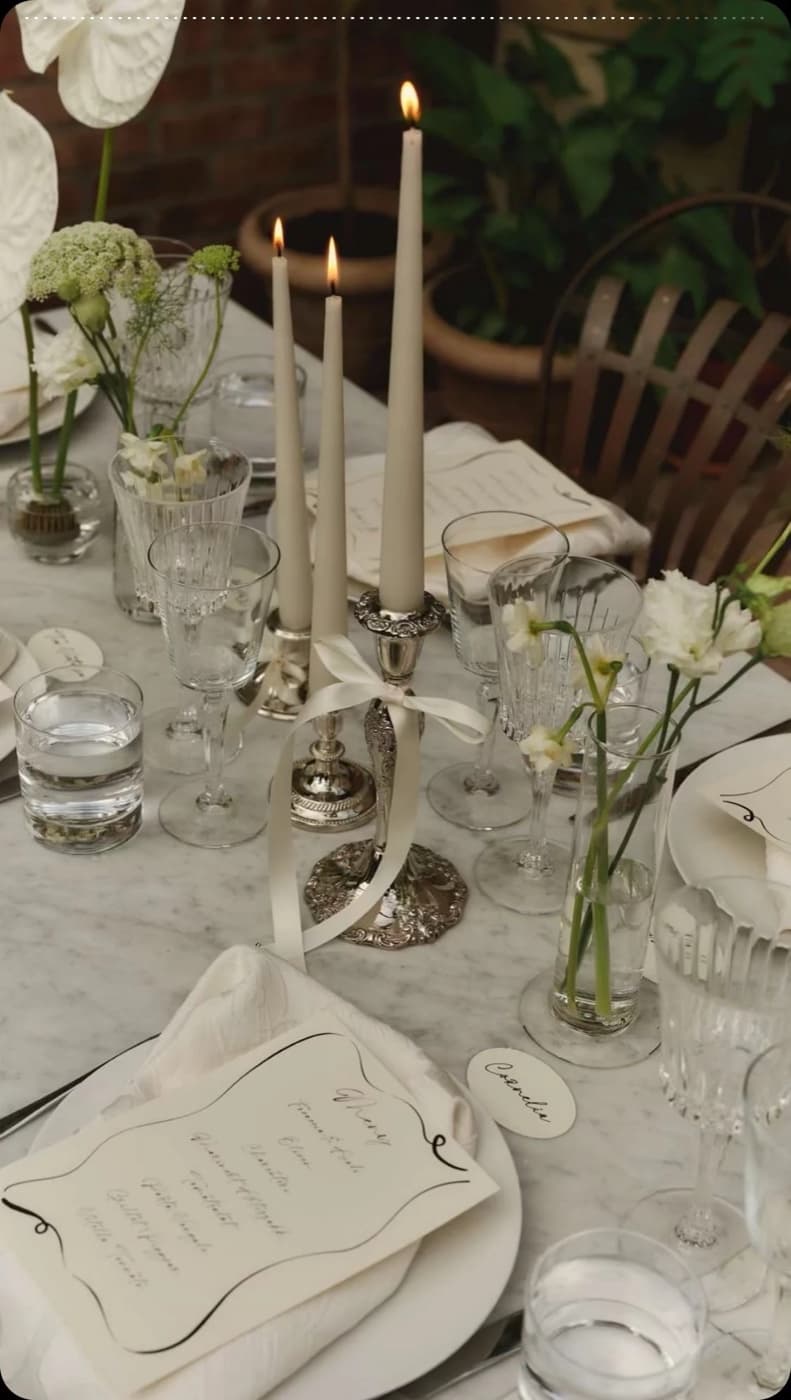 Essential event styling — candlelit tablescape