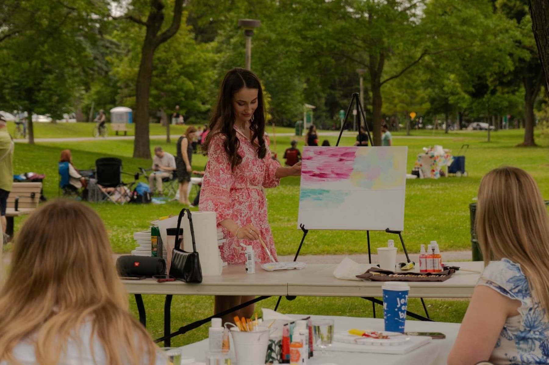 Guests creating art together