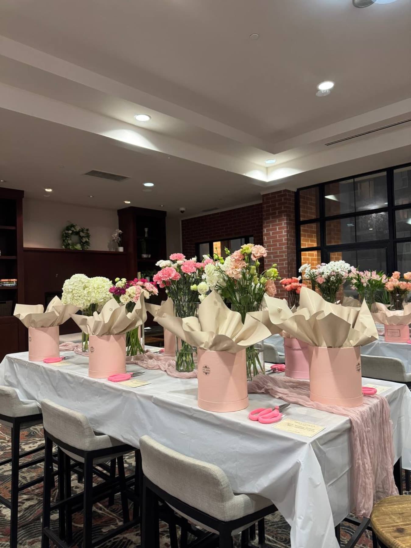 Women at a floral workshop