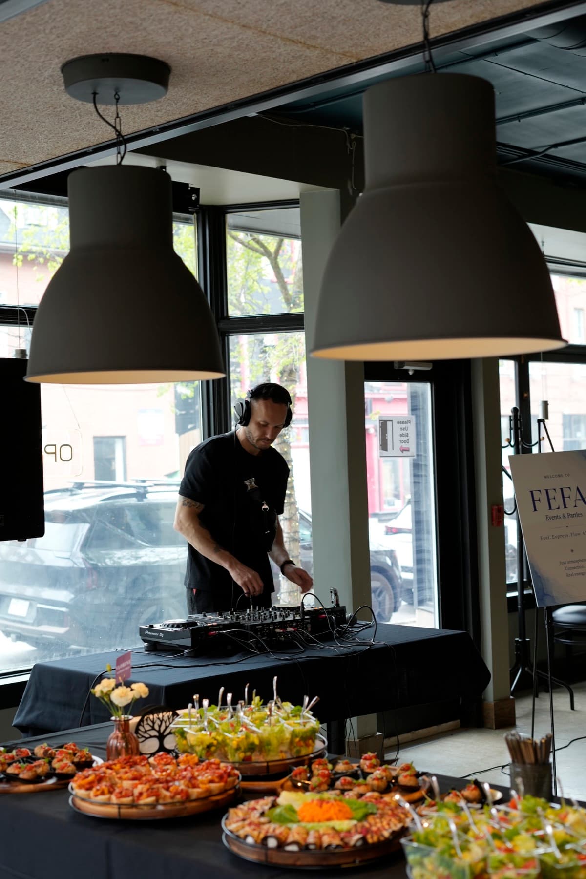 DJ and catered bites at the Day Social