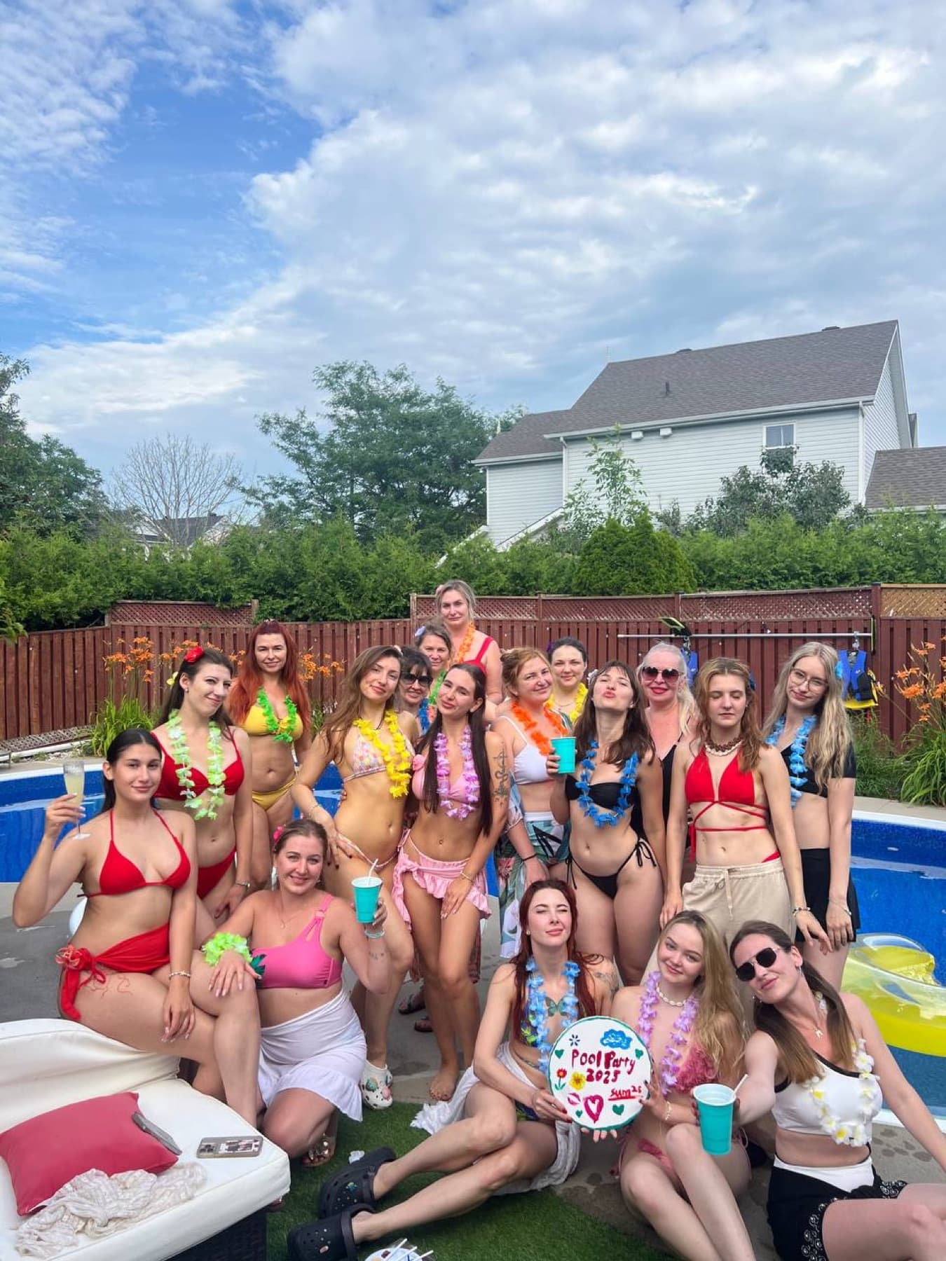 Hawaiian pool party